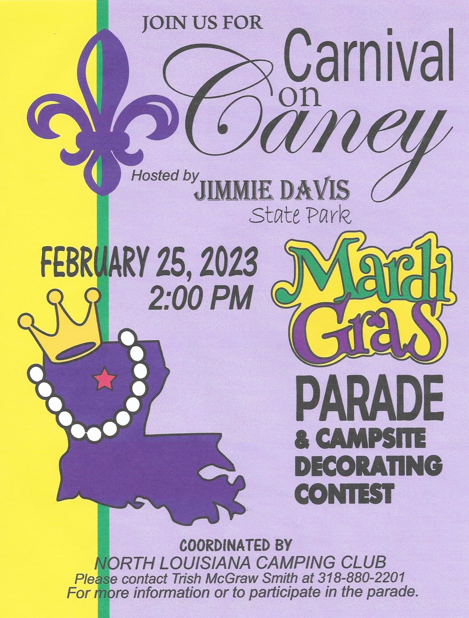 Carnival on Caney mardi gras parade flyer