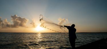 Casting a net at Cypremort State Park