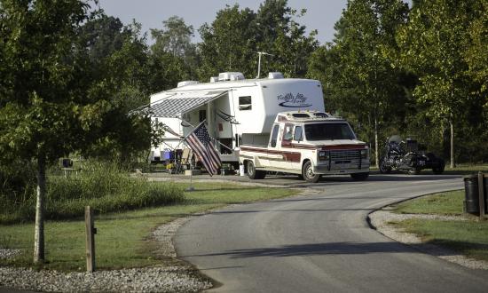 Camper and RV camping and Poverty Point Reservoir State Park