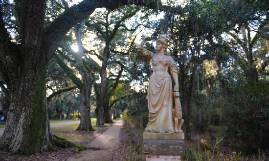 Beautiful statuary in the Rosedown gardens.