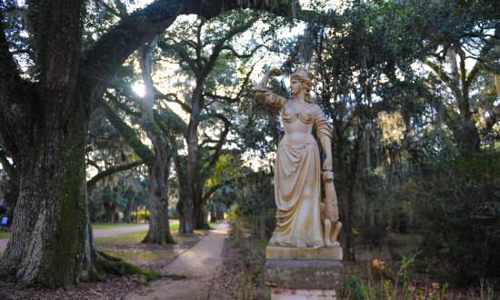 Beautiful statuary in the Rosedown gardens.