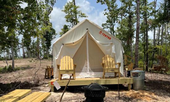 Glamping at Sam Houston Jones State Park near Lake Charles, Louisiana