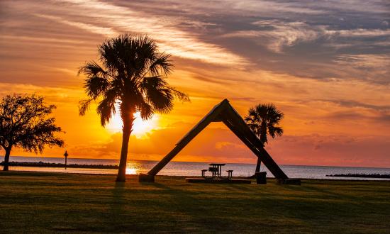 Sunset at Cypremort Point beach