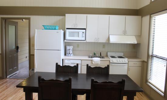 chemin a haut cabin kitchen
