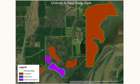 Aerial map image of Chemin-A-Haut State Park