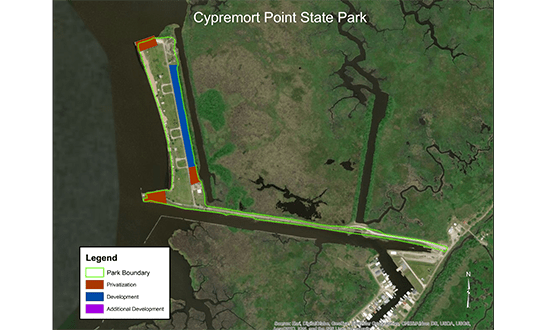 Aerial map image of Cypremort Point State Park