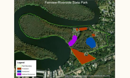 Aerial map image of Fairview-Riverside State Park