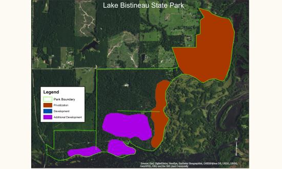Aerial map image of Lake Bistineau State Park
