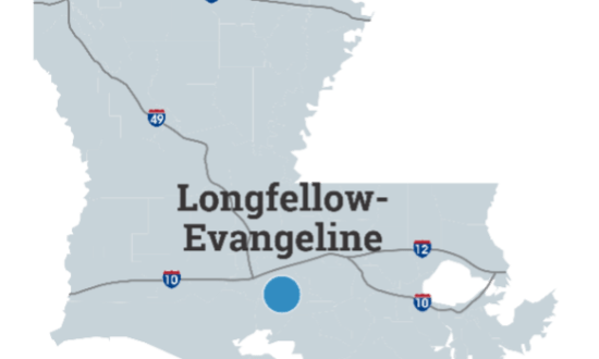 Longfellow Evangeline Map