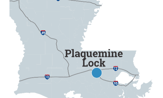 Plaquemine Lock Map